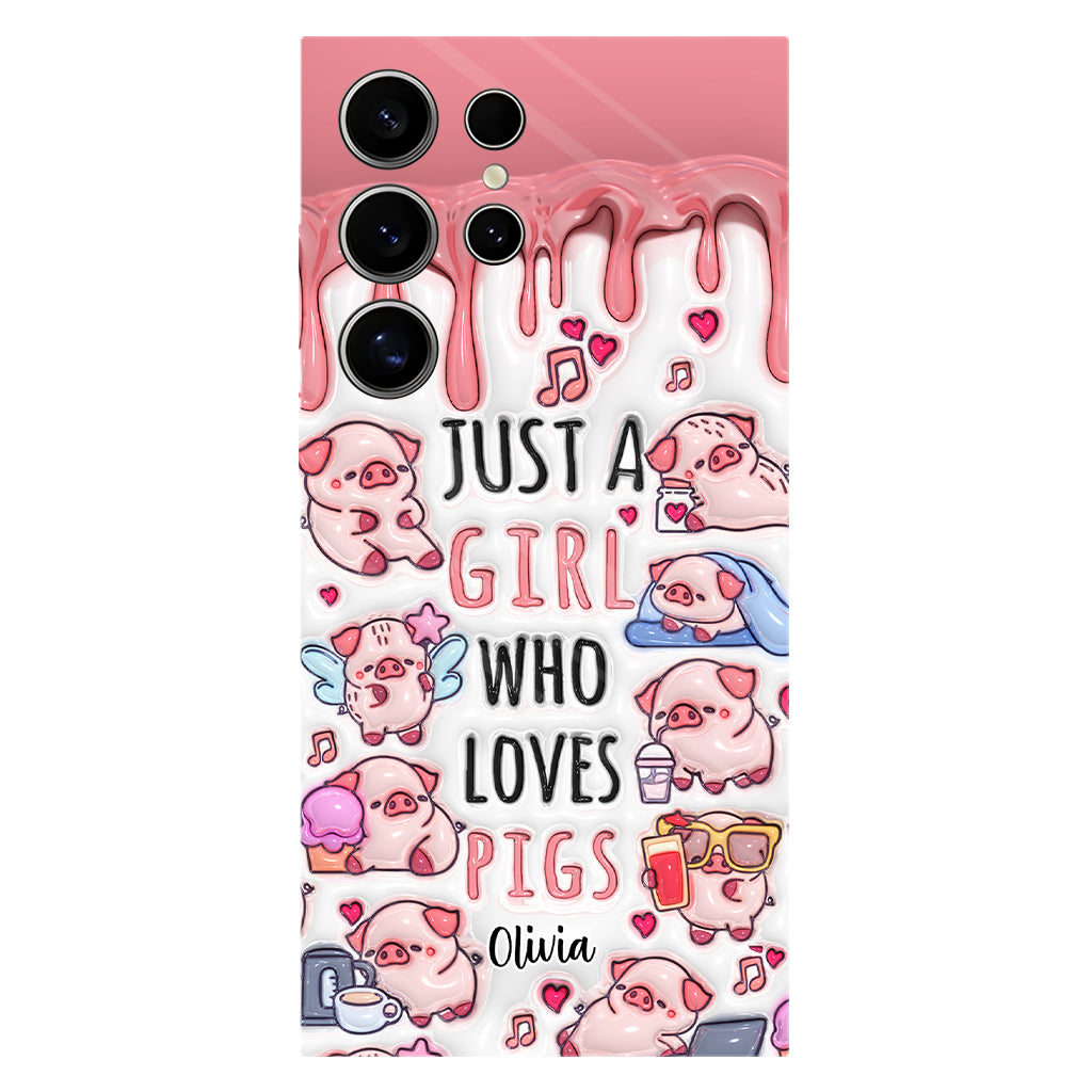 Just A Girl Who Loves Pigs - Personalized Pig Lover Full Print Phone Case