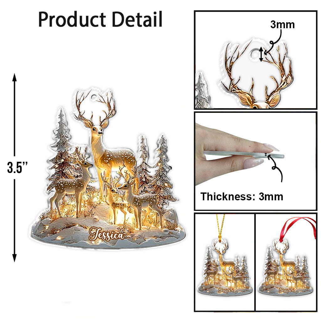 Deer Christmas - Personalized Hunting Ornament