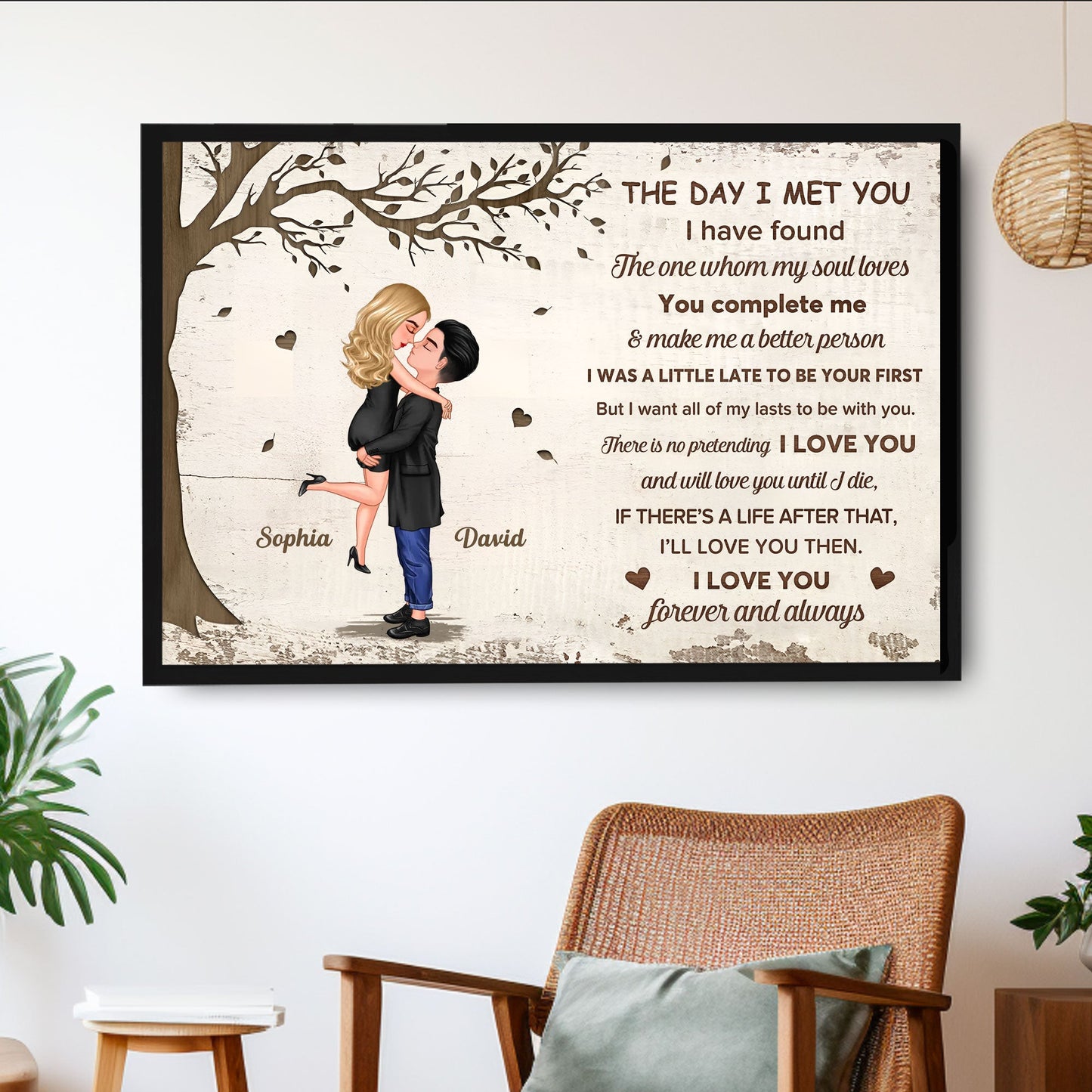 Love’s Embrace Artwork – Valentine’s Day “You Make Me a Better Person” Couple Poster, Perfect Gift for Newlyweds