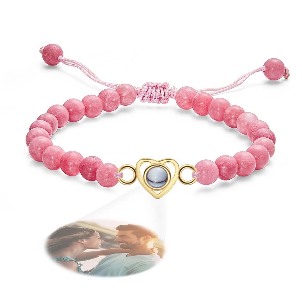 I Love You - Personalized Couple Photo Projection Beads Heart-Shaped Bracelet