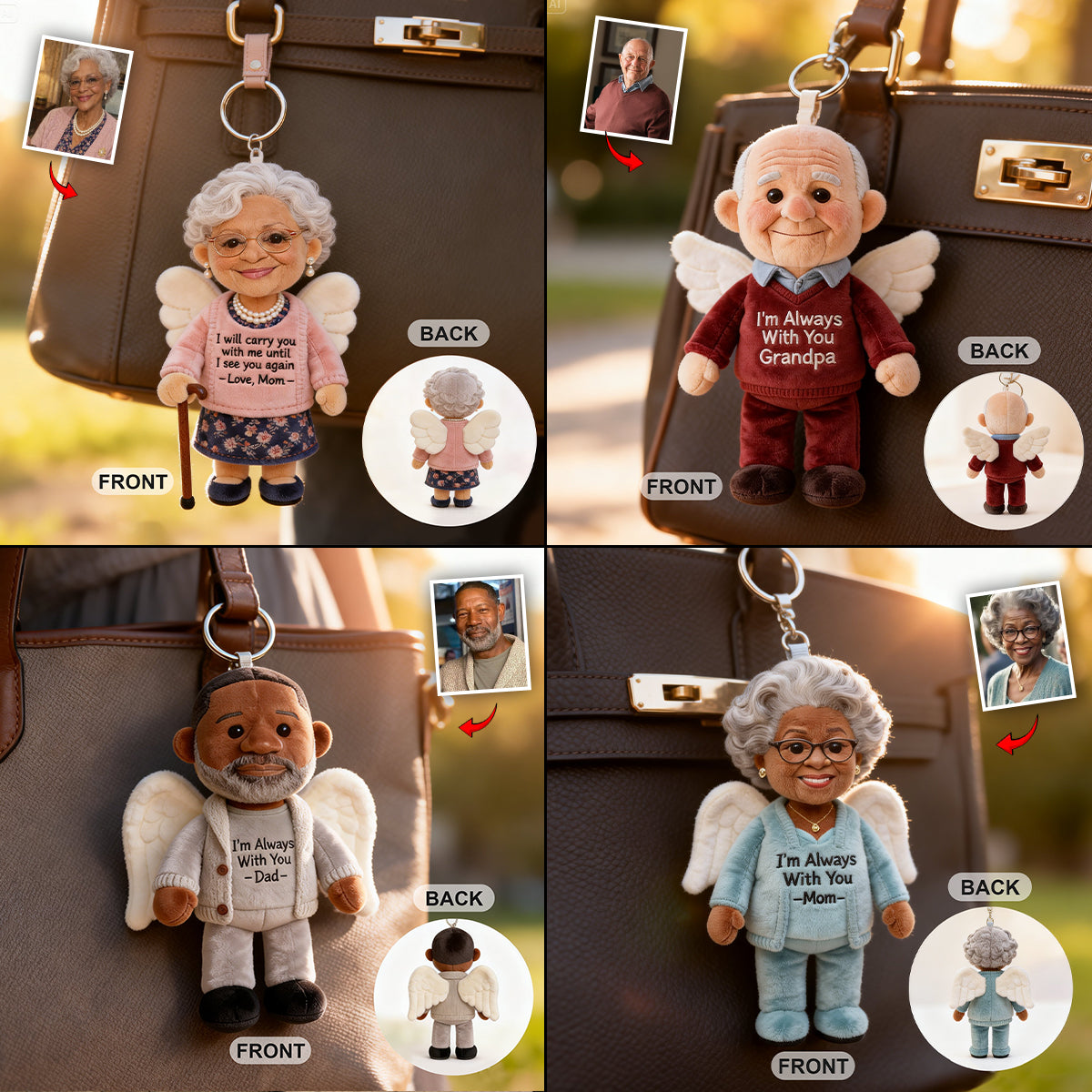 Always With You - Personalized Memorial Plush Keychain