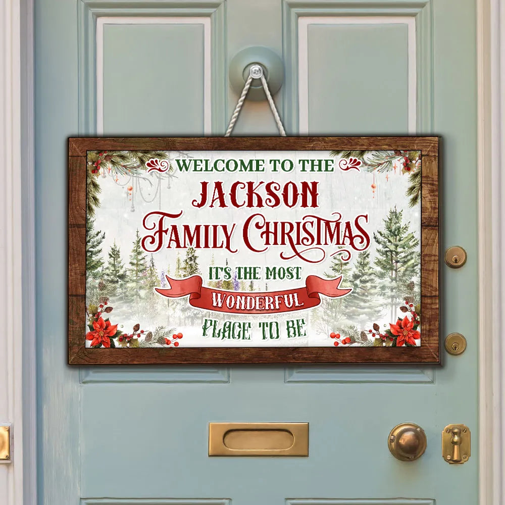 Wooden Sign Rustic Christmas Decor with Evergreen Art, Ready to Hang, A Creative Gift for Parents, Couples & Friends
