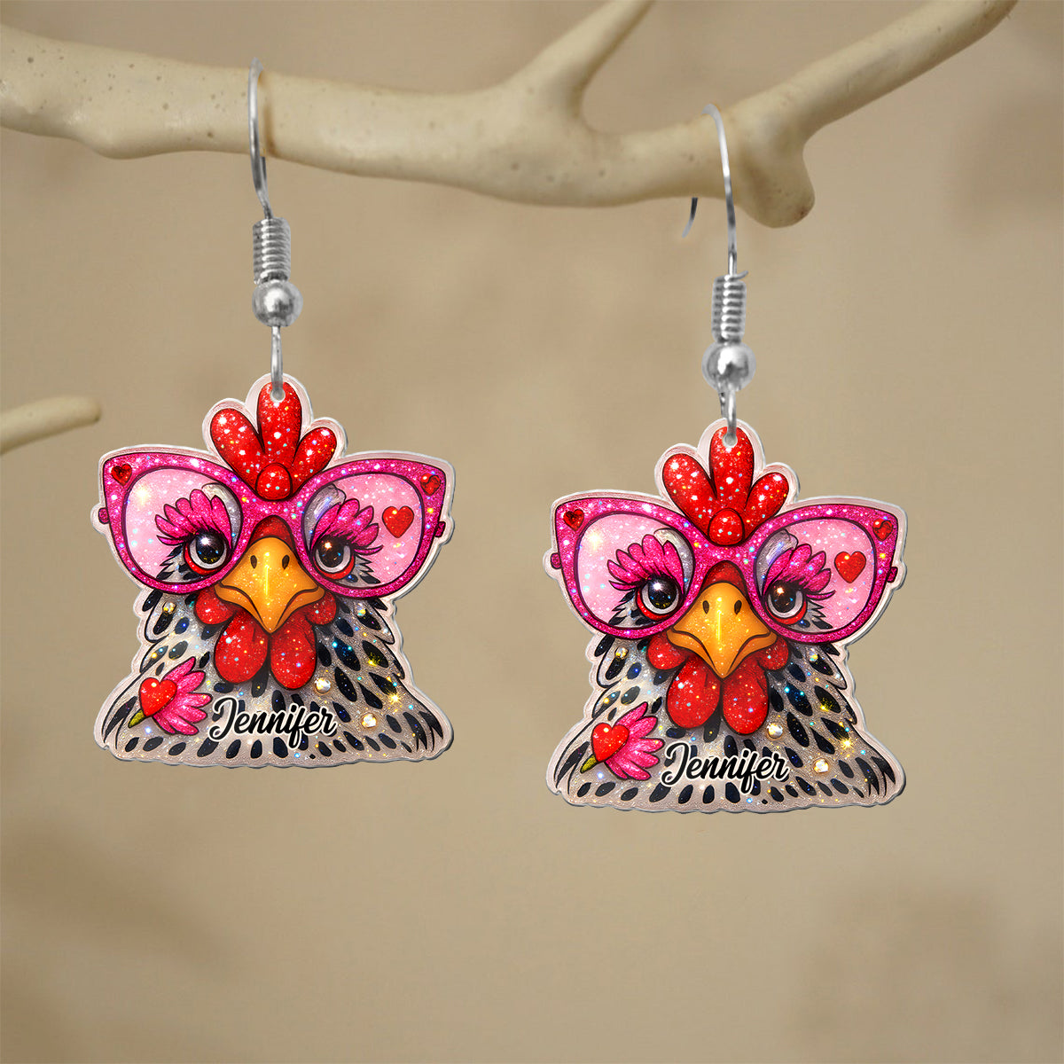 Chicken Lady - Personalized Chicken Earrings