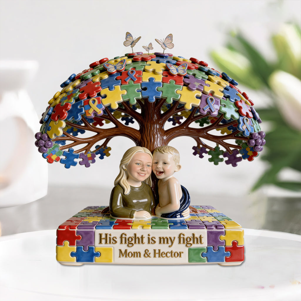 Autism Mom - Personalized Autism Awareness Custom Shaped Acrylic Plaque