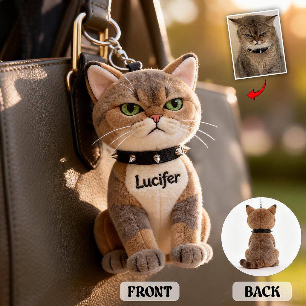 Always By My Side - Personalized Cat Plush Keychain