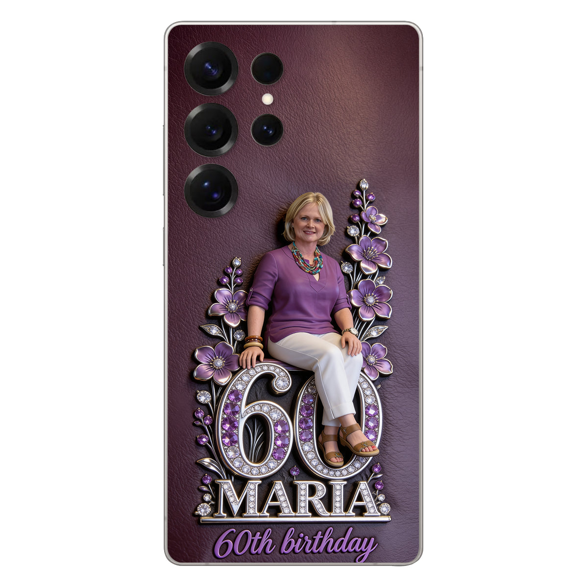 Custom Any Photo Perfect Gift For Mom, Grandma - Personalized Birthday 3D Embossed Leather Phone Case