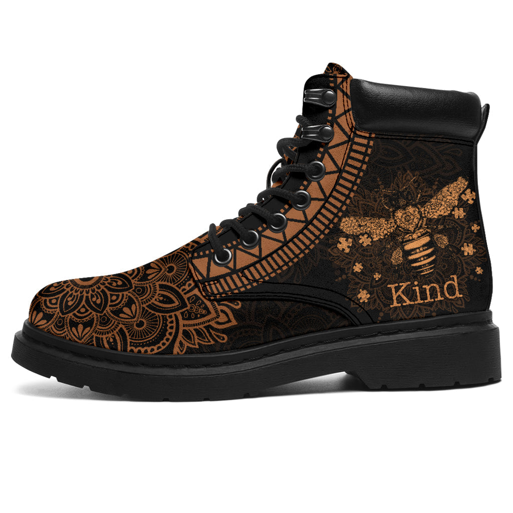 Bee Kind Mandala Autism Awareness All Season Boots 0622