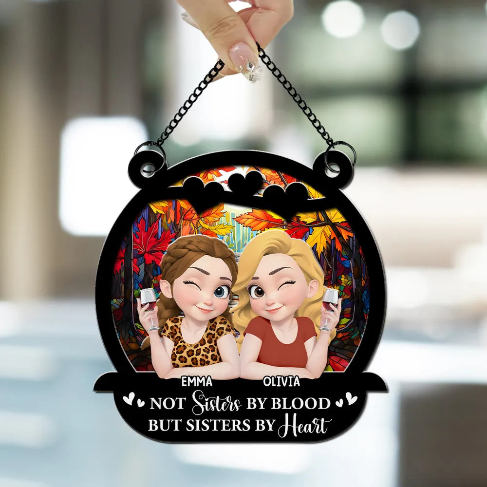 Wood and Acrylic Layered Ornament with Autumn Theme, A Heartfelt Gift for Sisters by Heart