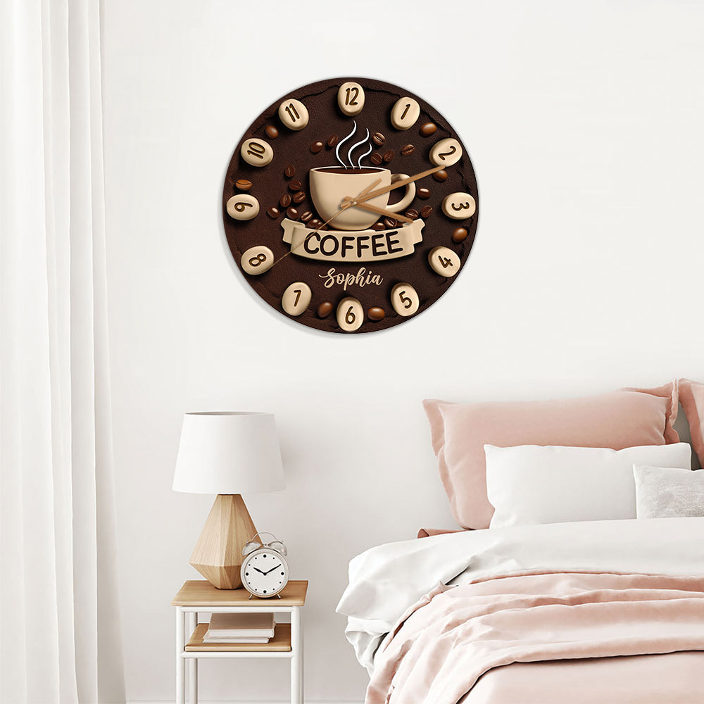 It's Coffee Time - Personalized Coffee Wall Clock