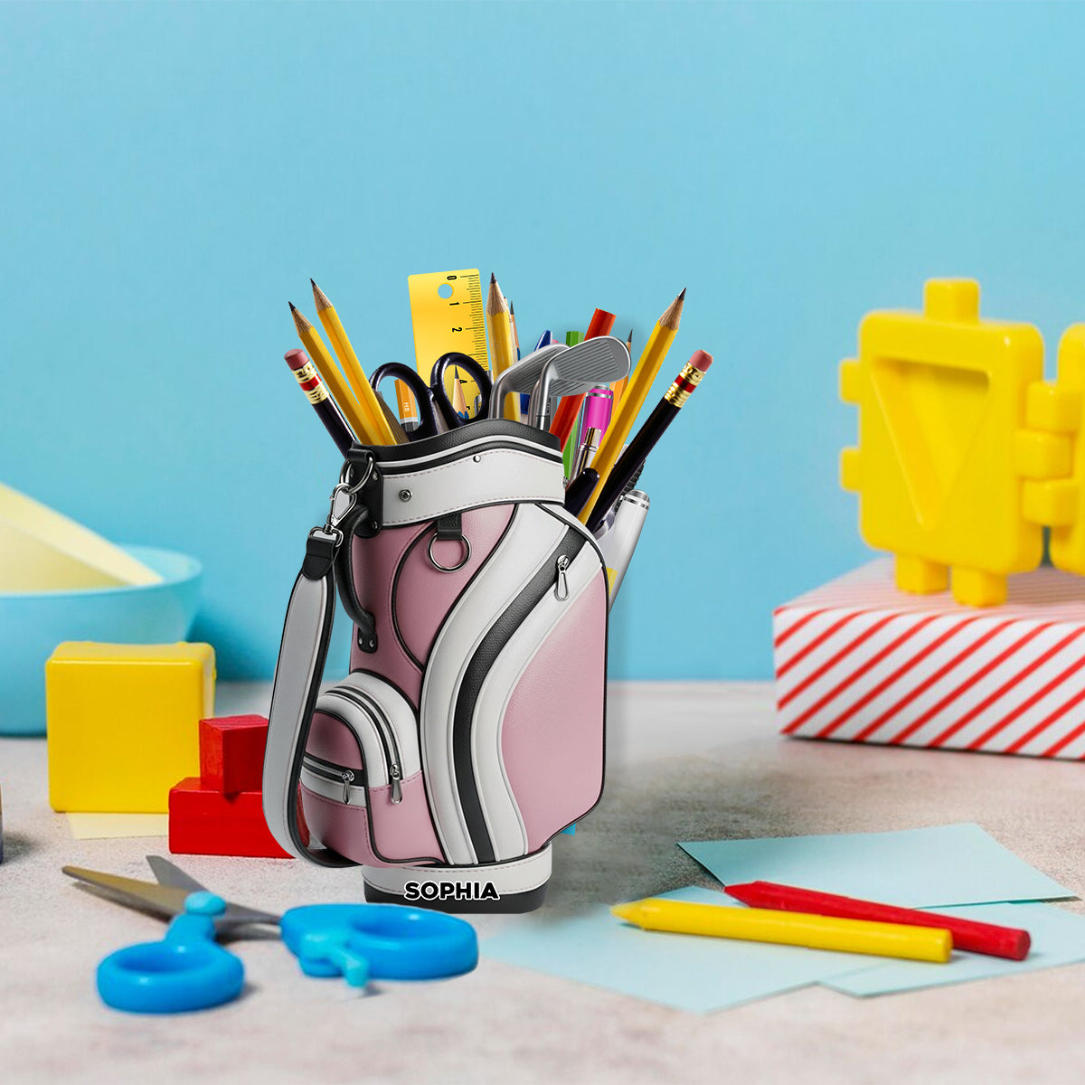 Golfer Life - Personalized Golf Wooden Pen Holder