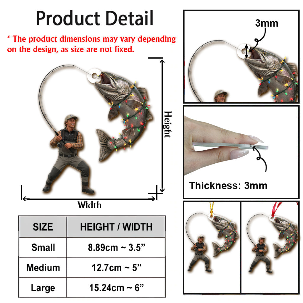 Hooked on Christmas - Personalized Fishing Ornament