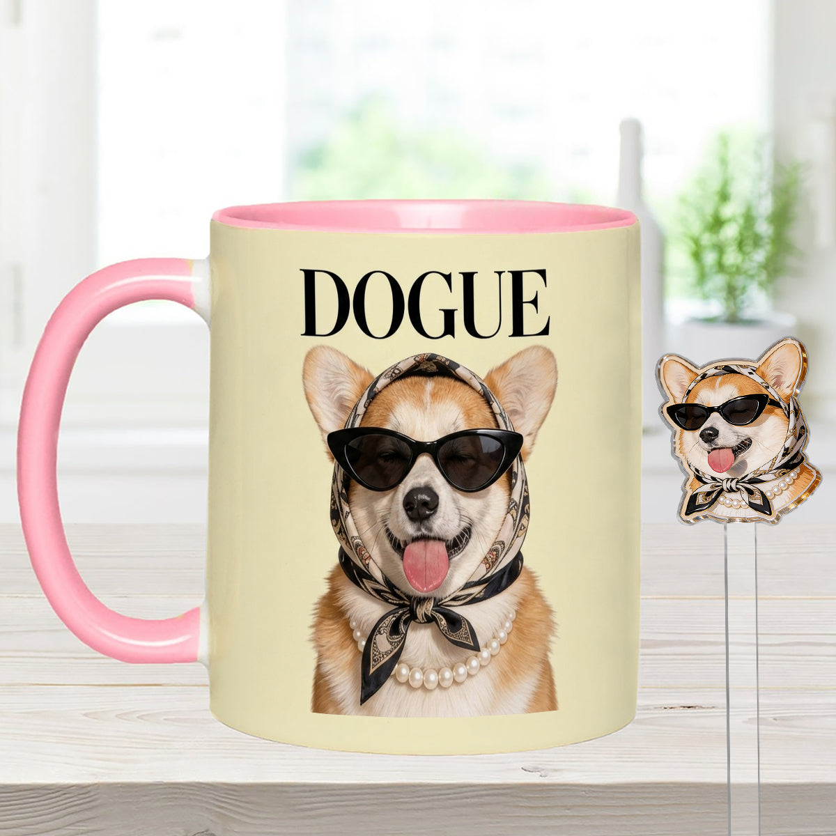 Funny Dog Lovers Gift - Personalized Dog Set Accent Mug with Acrylic Stirrers