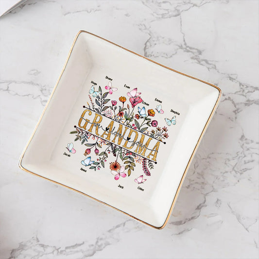 Grandma We Love You - Personalized Mother's Day Grandma Jewelry Dish