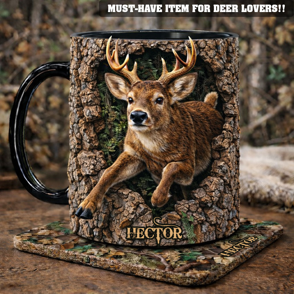 Deer Hunting, Hunter Gift - Personalized Hunting Accent Mug & Coaster