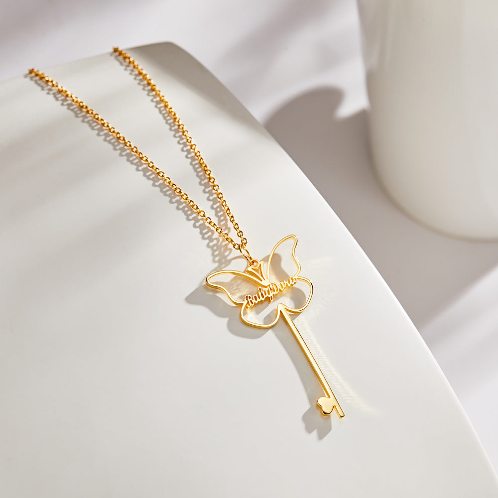 Butterfly Charm - Personalized Butterfly Necklace