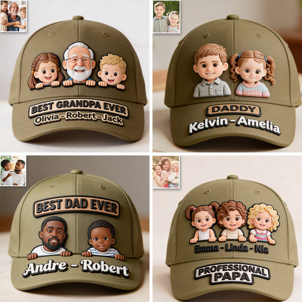Dad Grandpa Gift Custom From Photo - Personalized Father Classic Cap
