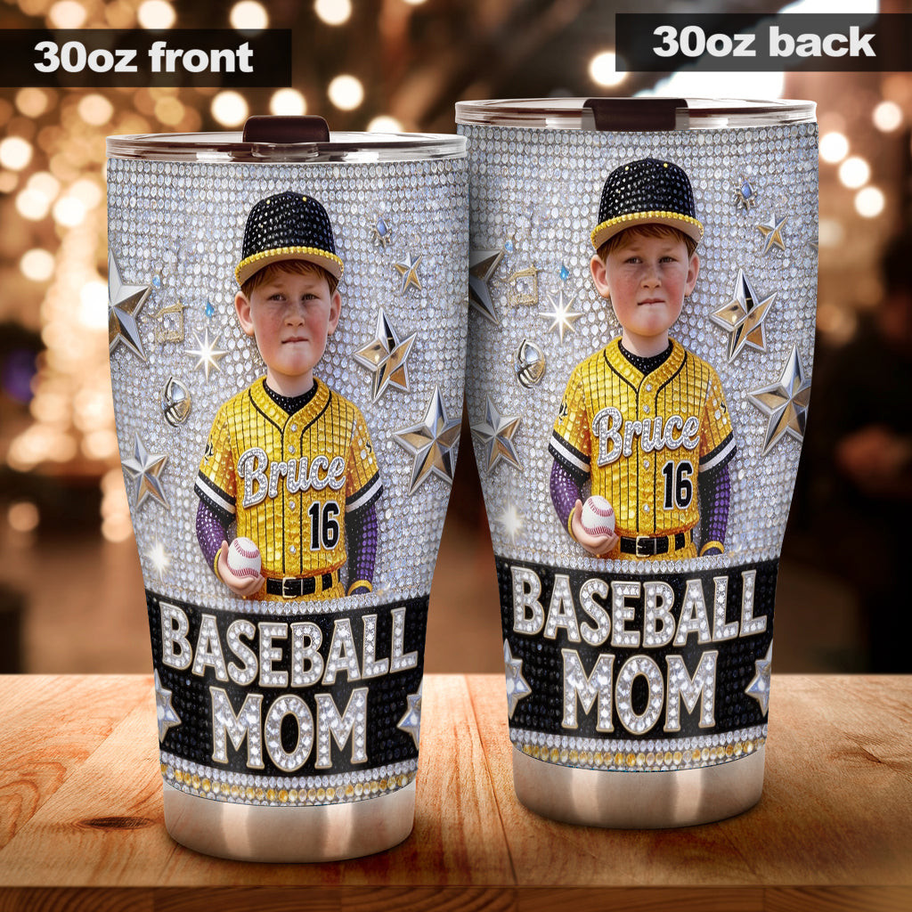 Baseball Mom, Grandma - Personalized Baseball Tumbler