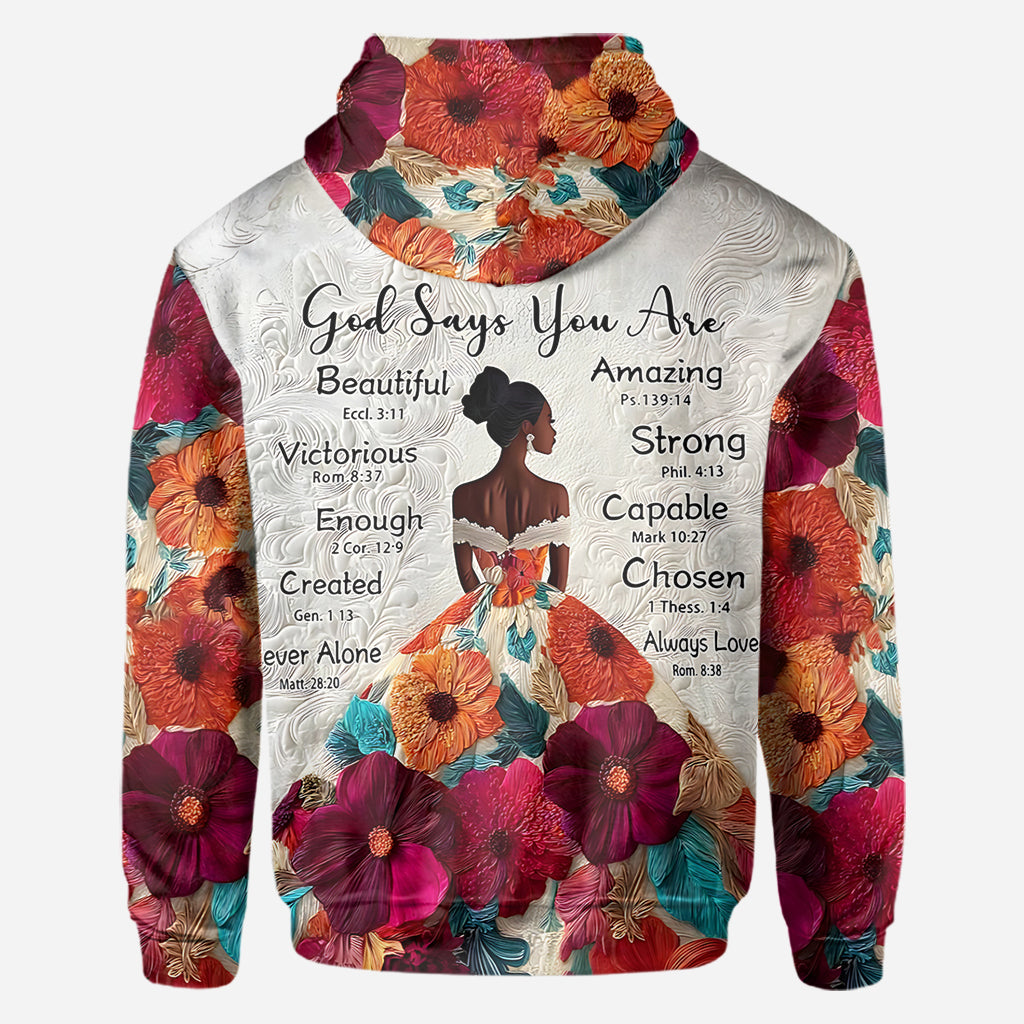 God Says You Are - Personalized African American All Over Shirt