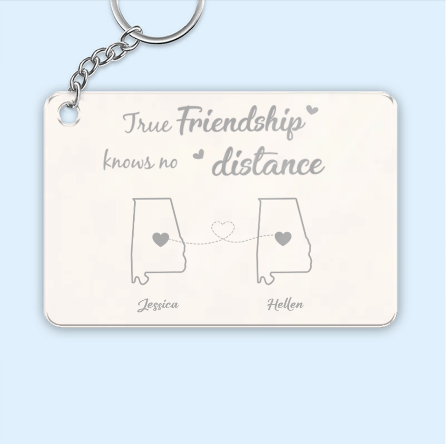 Personalized Friendship Ornament or Cup or Poster or Keychain or Plaque - True Friendship Knows No Distance-Distance Friends