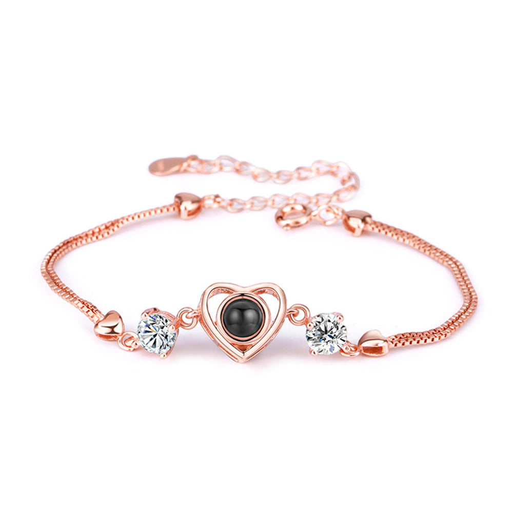 Personalized Heart Picture Projection Charm