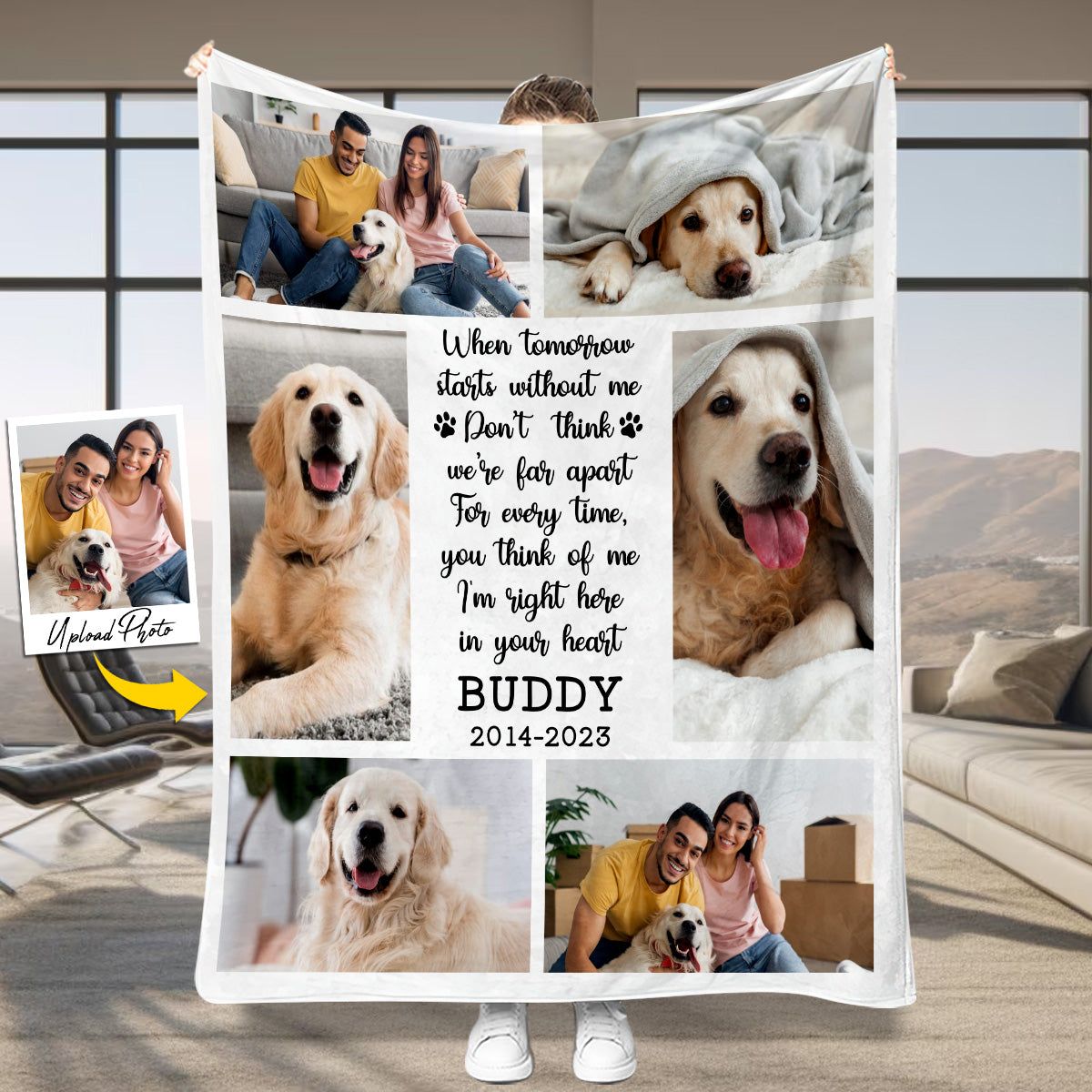 I'm Right Here In Your Heart - Personalized Dog Blanket