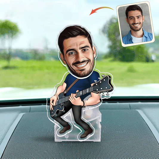 Funny Guitarist - Guitar gift for husband, him, boyfriend, father, son - Personalized Custom Shaking Head