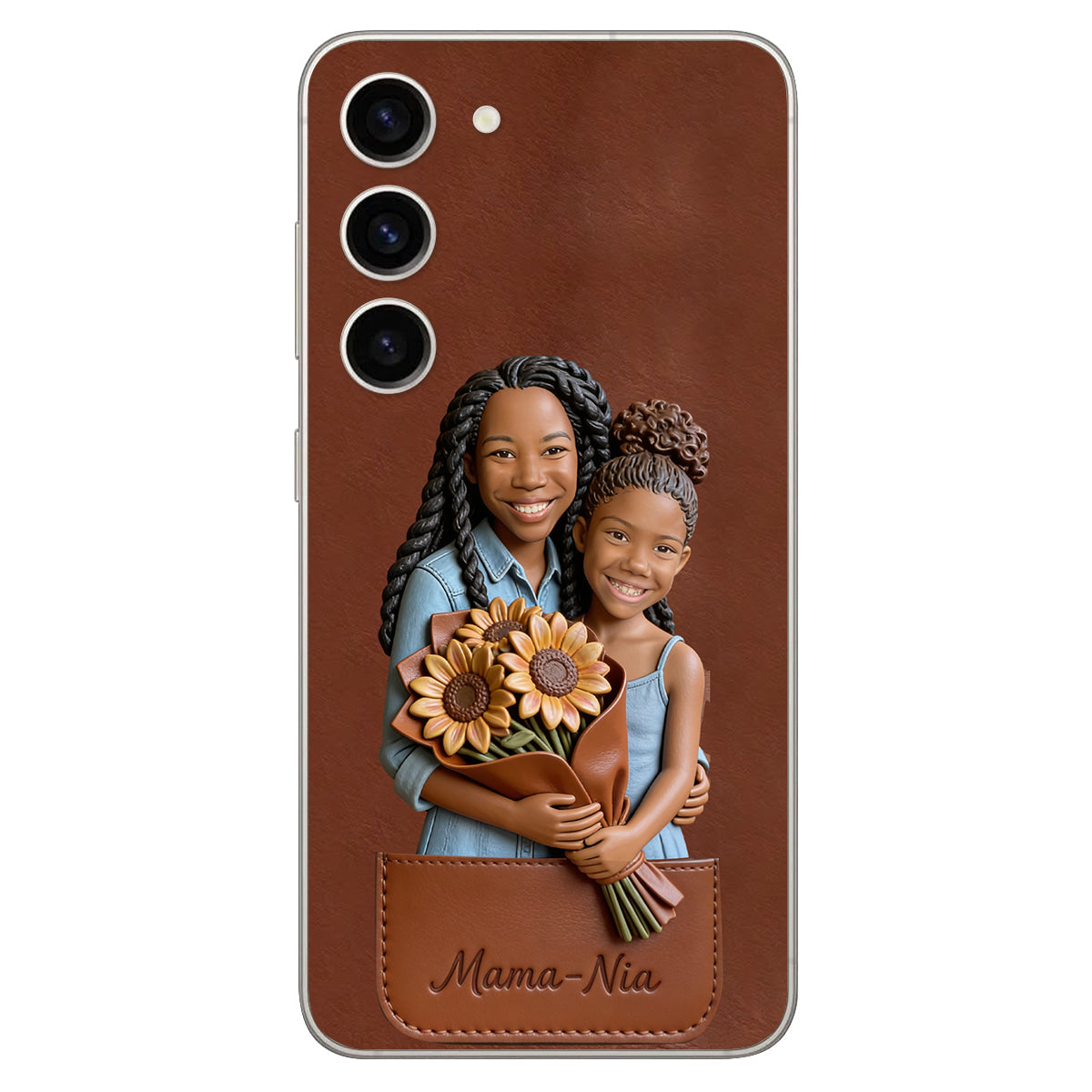 I Love You - Personalized Mother 3D Embossed Leather Phone Case