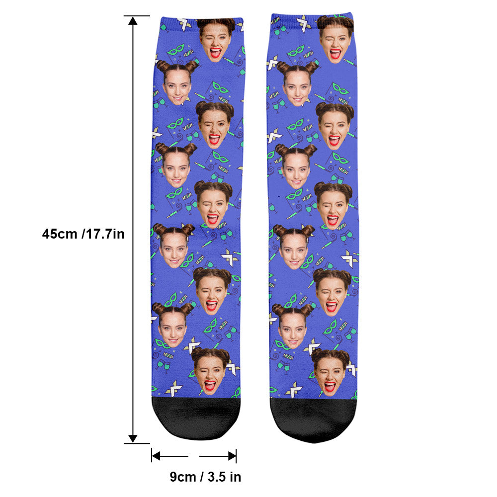 Custom Face Party Pattern - Personalized Bestie Socks
