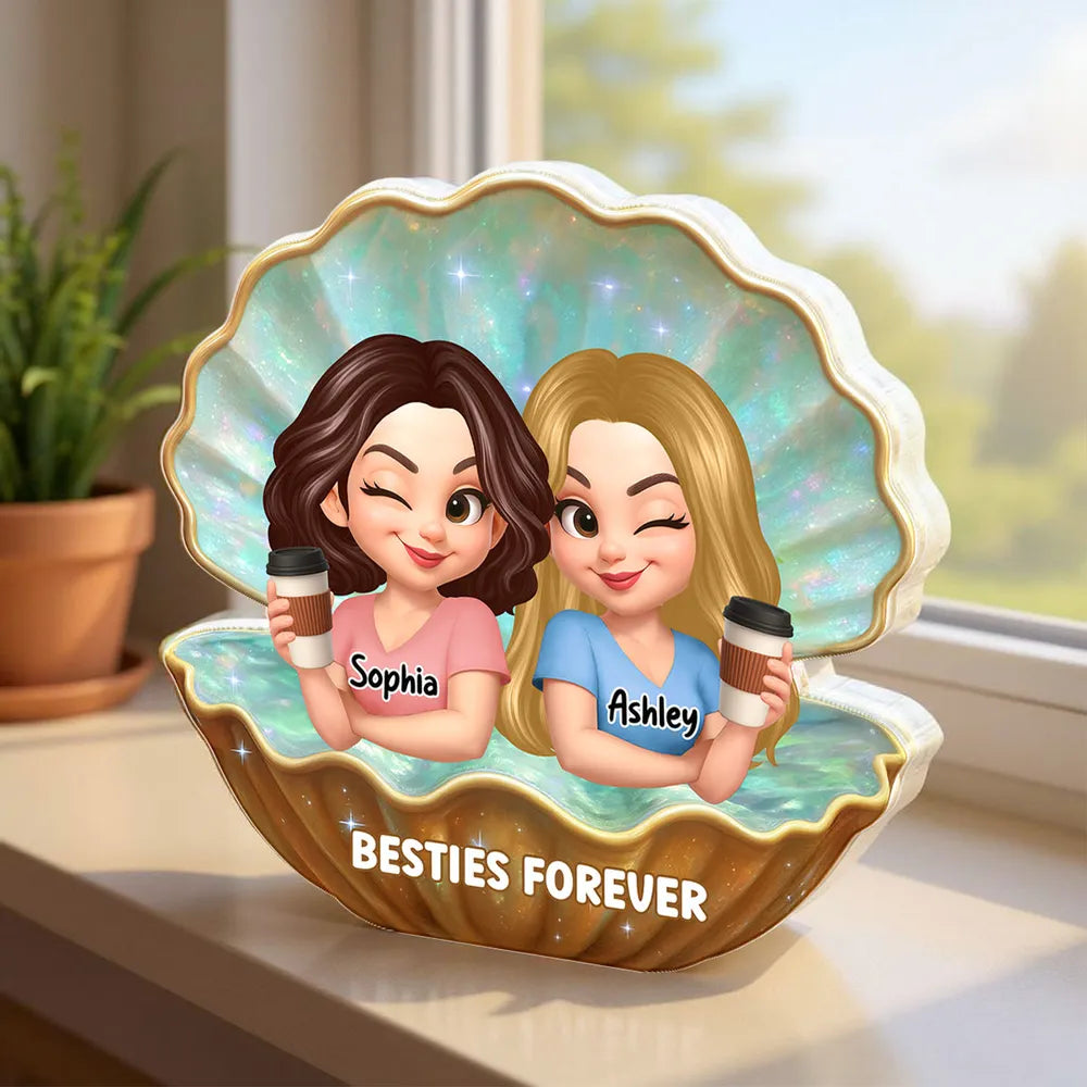 Personalized Best Friends Acrylic Block Plaque – Custom Gift for Besties, Fun and Cute Friendship Keepsake
