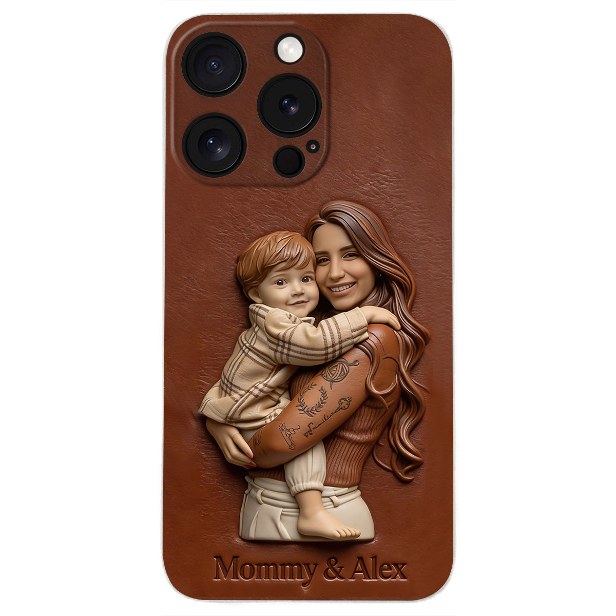 Custom Any Photo Gift For Mom, Grandma - Personalized Mother Leather Phone Case