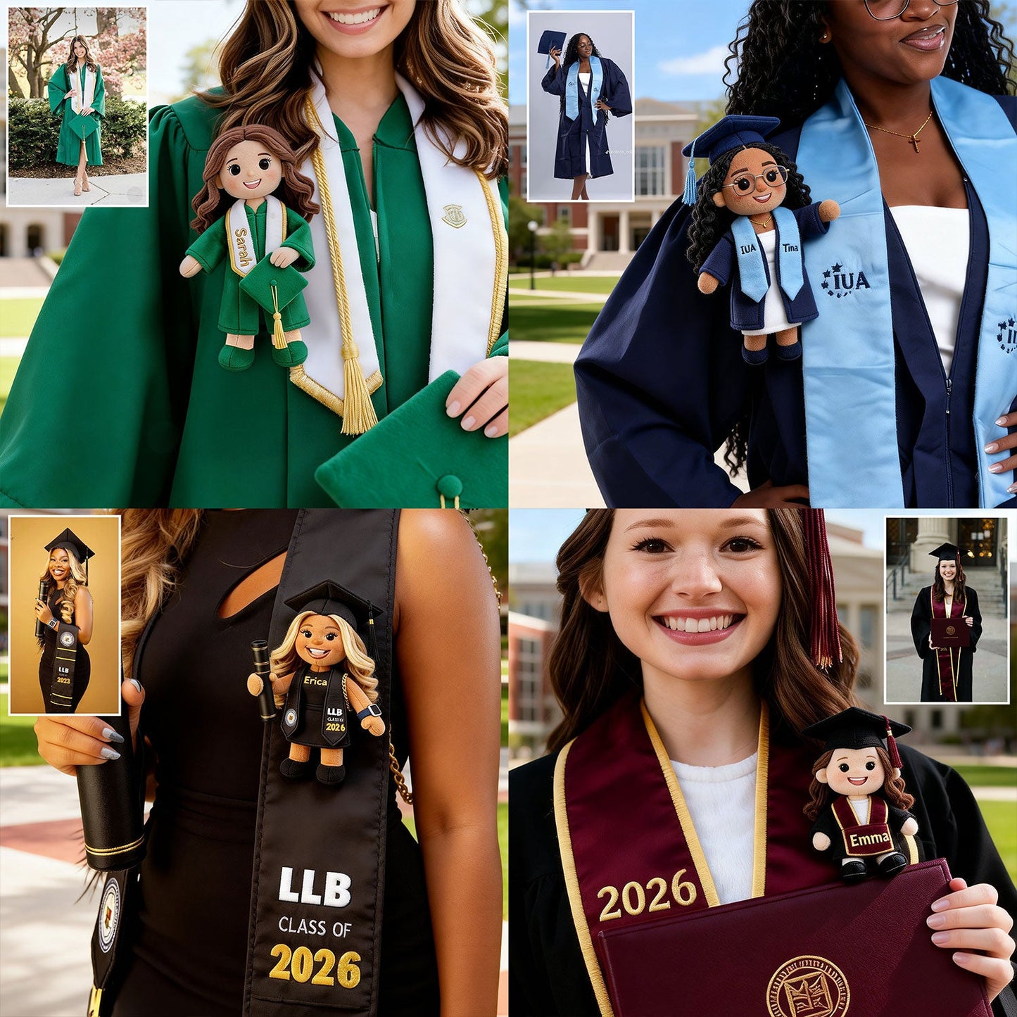 Custom Any Photo Graduation Gift - Personalized Graduation Plush Brooch