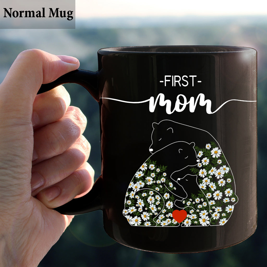 First Mom Now Grandma Bear Daisy - Personalized Grandma Mug