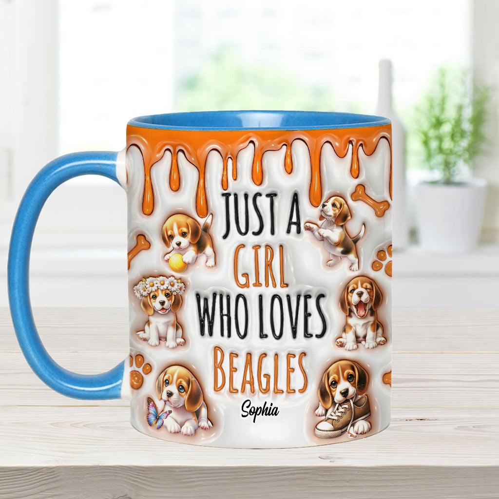 Just A Girl Who Loves Beagles - Personalized Dog Accent Mug