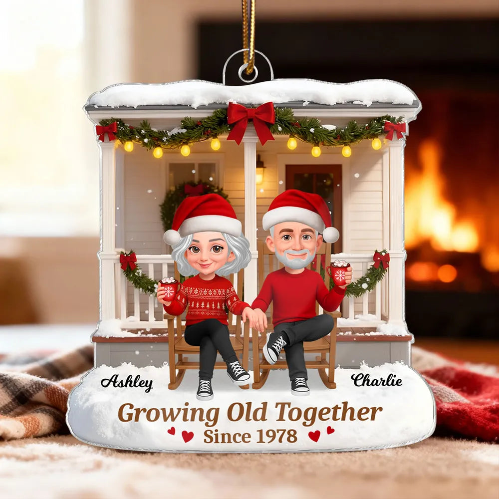 Acrylic Ornament Personalized Growing Old Together Couple Keepsake Warm Home Decor Gift for Partners