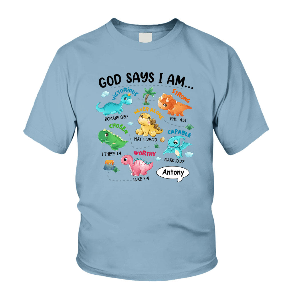 For Grandson Dinosaur I Am - Personalized grandson T-shirt And Hoodie