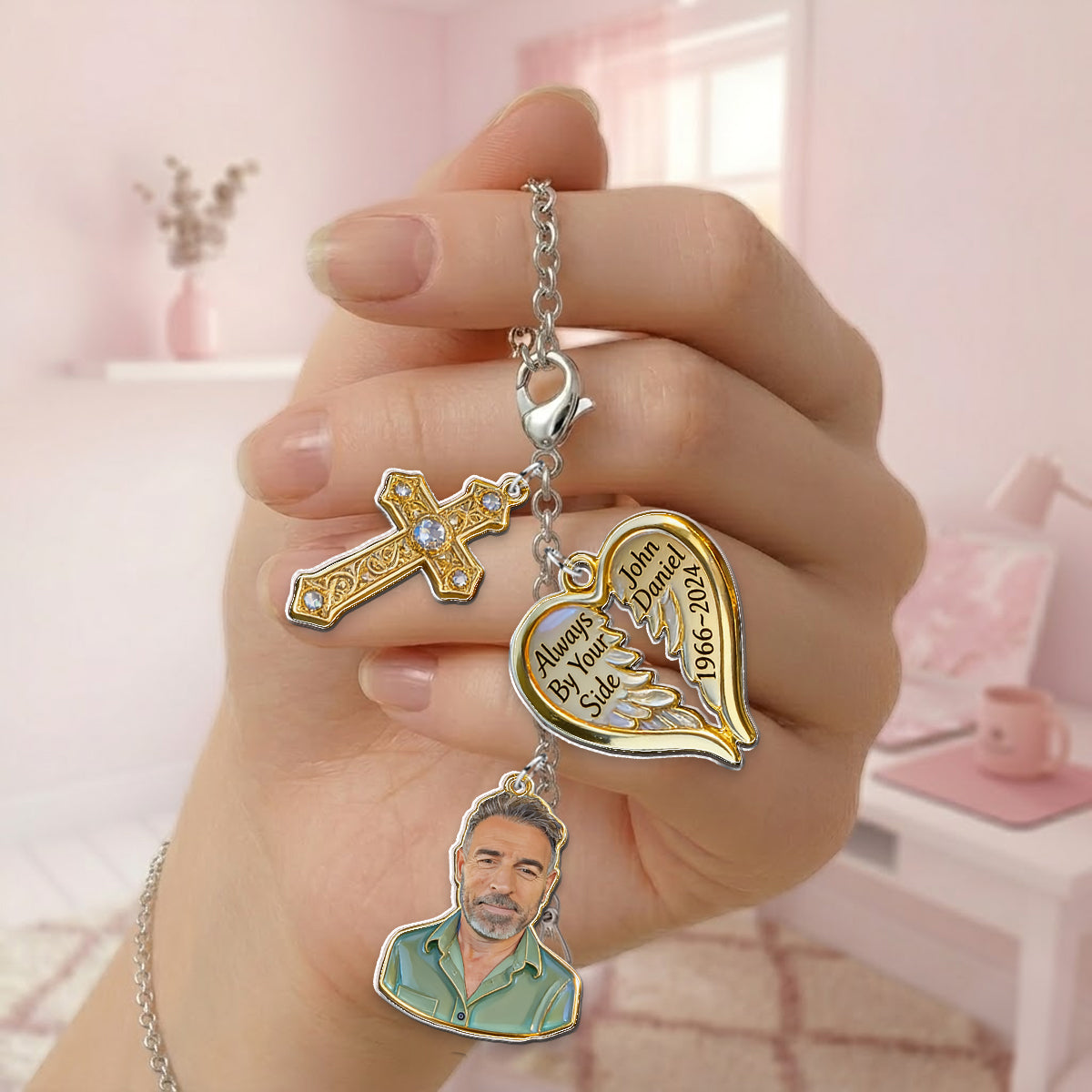 Always By Your Side - Personalized Memorial Dangling Charms