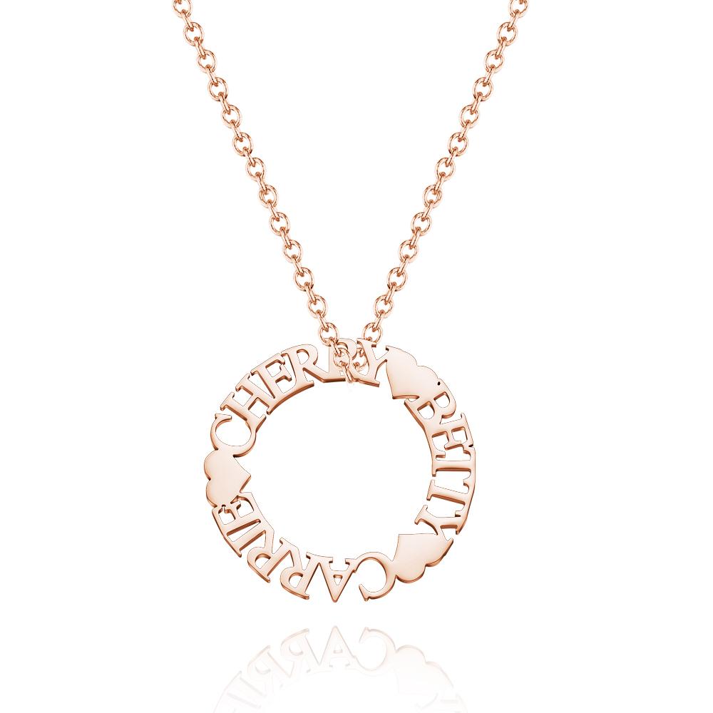 Custom Name Circle Charm - Personalized Name Circle Necklace