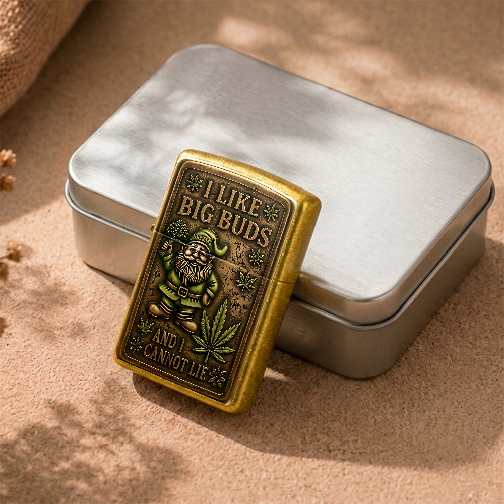 I Like Big Buds, Gnome Rolling Tray & Lighter - Personalized Weed Catch-All Tray With Lighter