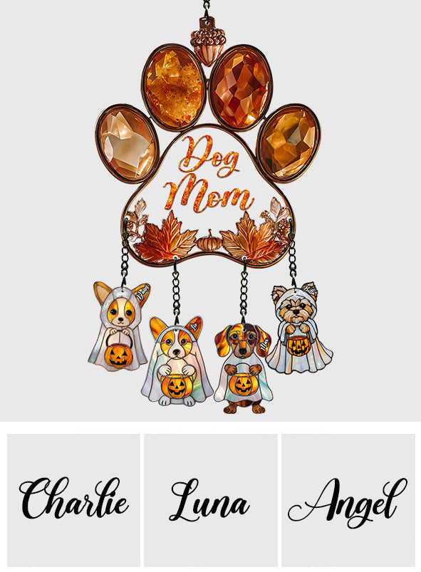Dog Mom - Personalized Dog Window Hanging Suncatcher With Custom Charms