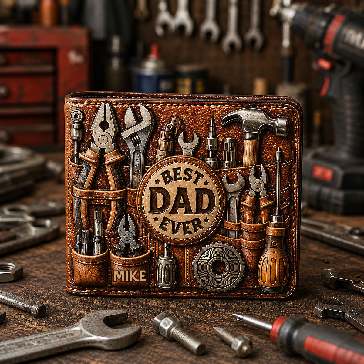 Custom Title Best Gift For Dad/Grandpa - Personalized Father Leather Wallet
