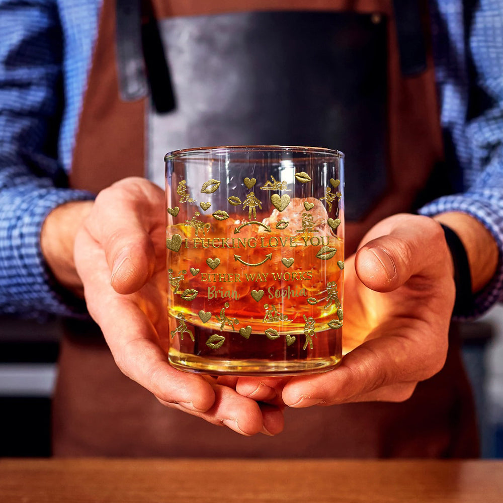 I Love You - Personalized Couple Whiskey Glass