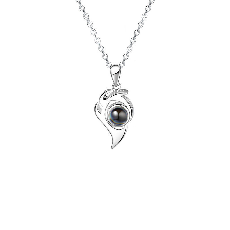 Matching Heart - Personalized Couple S925 Silver Heart Projection Necklace