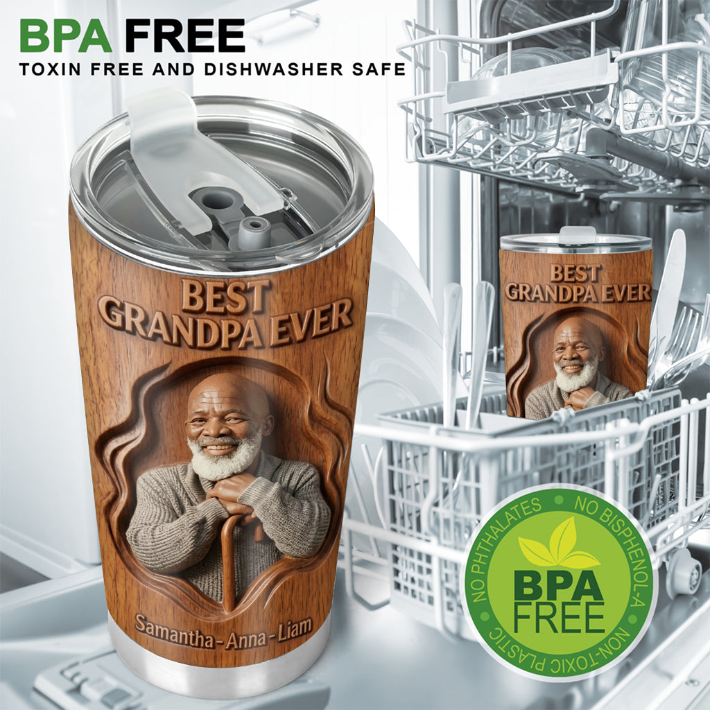 Dad Papa Custom From Photo - Personalized Grandpa Tumbler