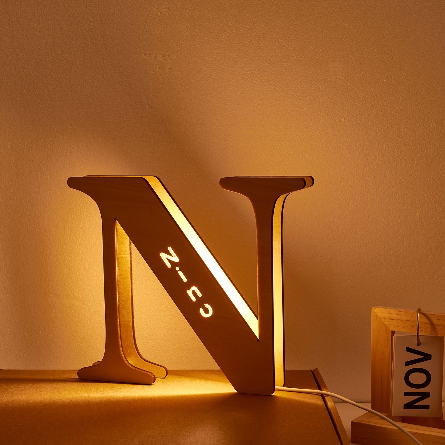 Wooden Letter - Personalized Any Letter With Name Lamp