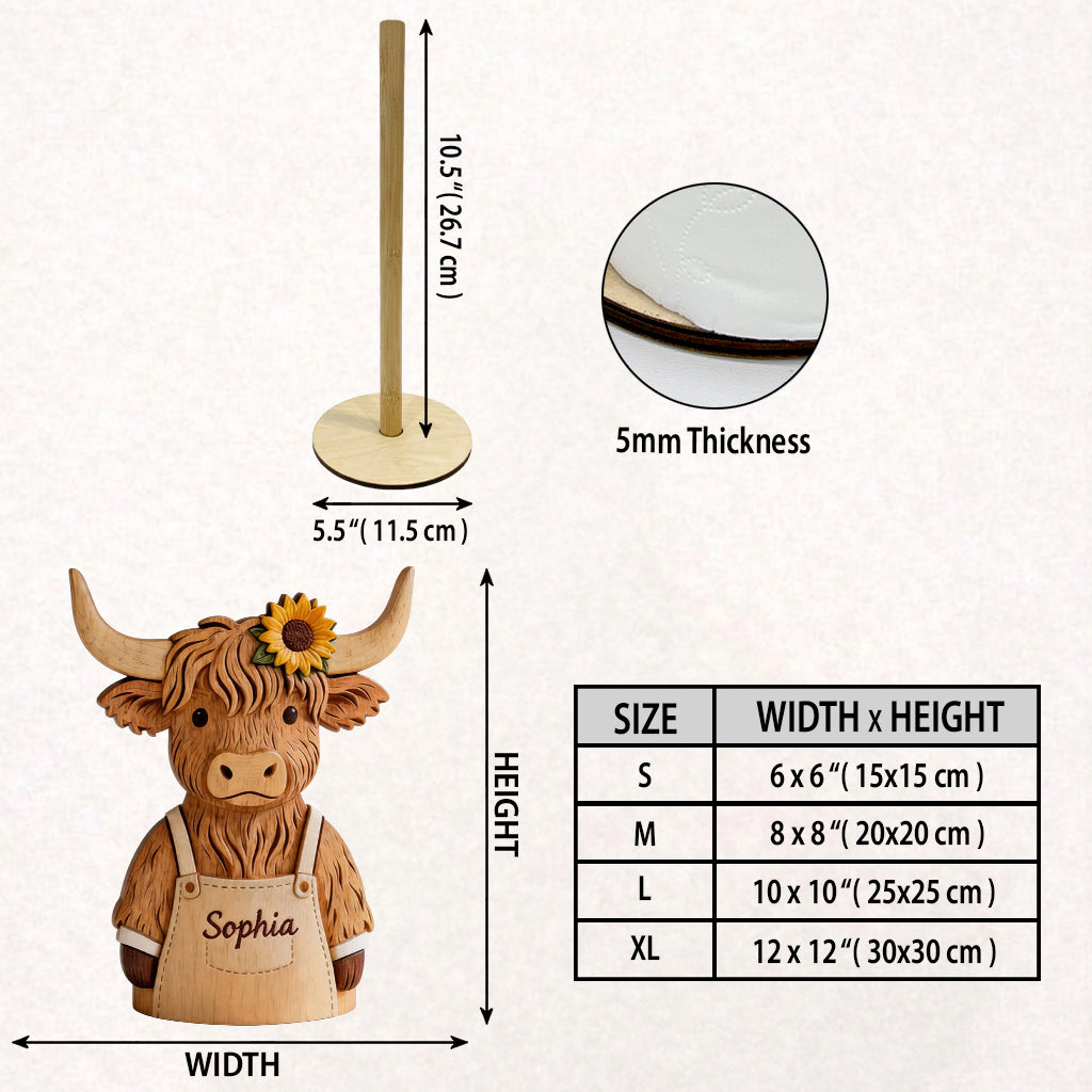Just A Girl Who Loves Highland Cow - Personalized Highland Cow Paper Towel Stand