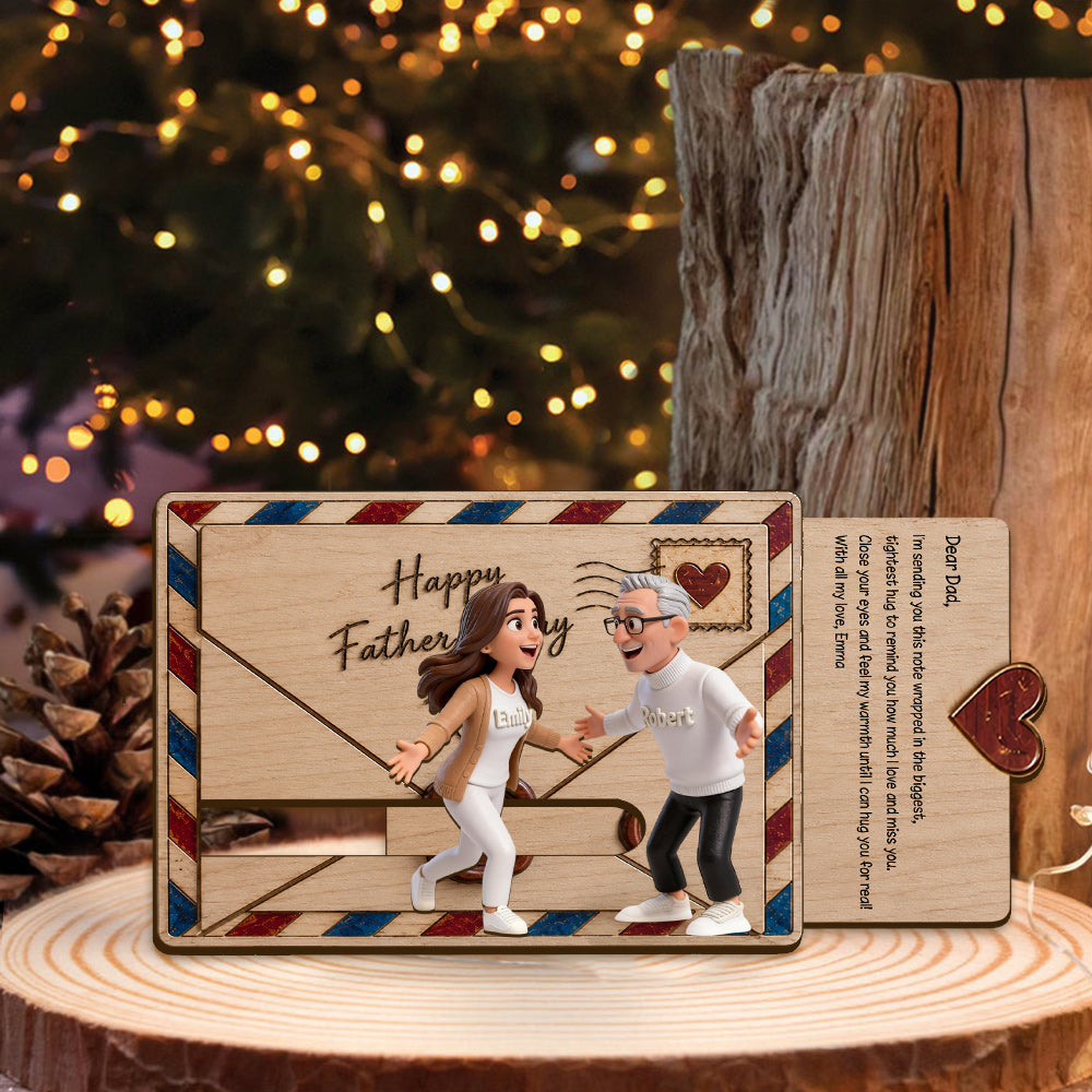 Custom Family Hug - Personalized Father Sliding Ornament