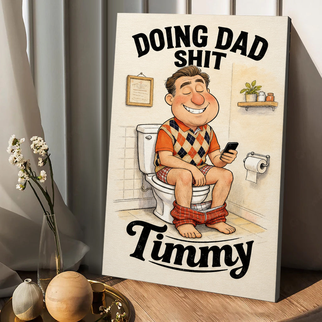 Funny Caricature Gift For Dad - Personalized Father Canvas And Poster