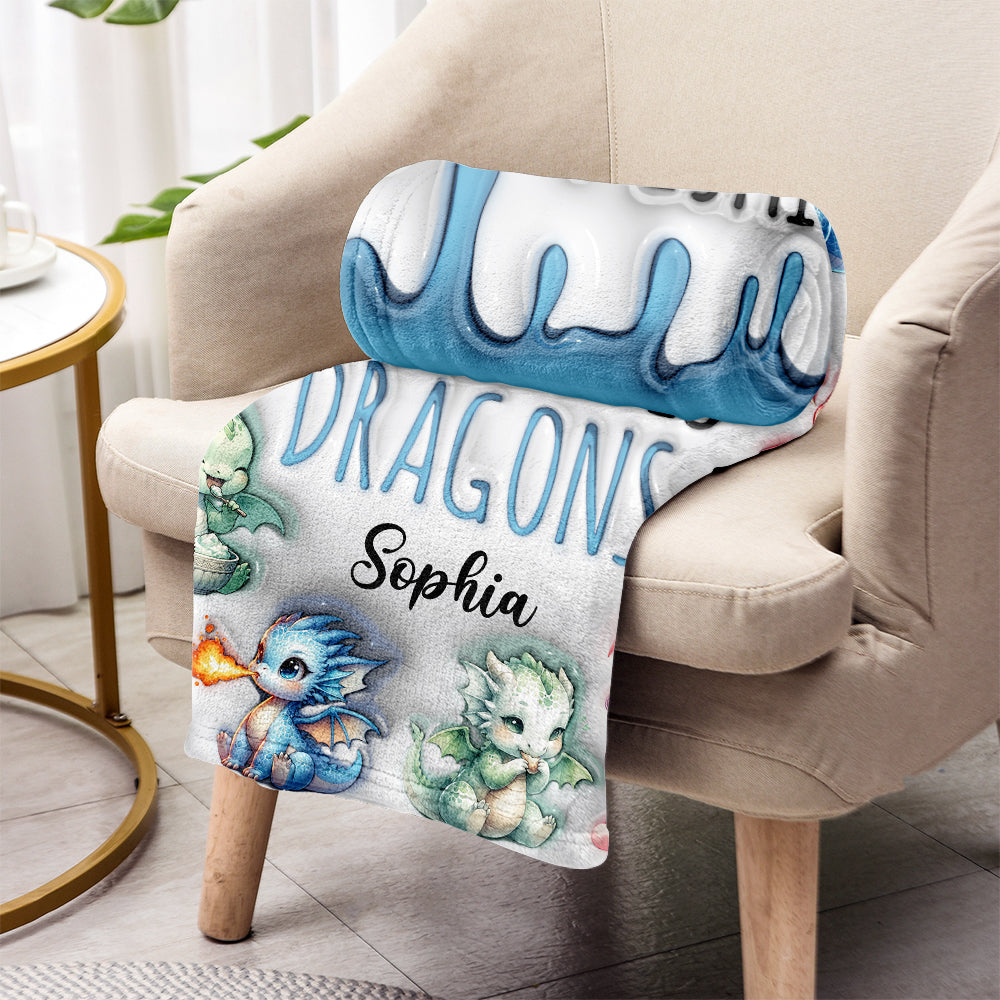 Just A Girl Who Loves Dragons - Personalized Dragon Blanket