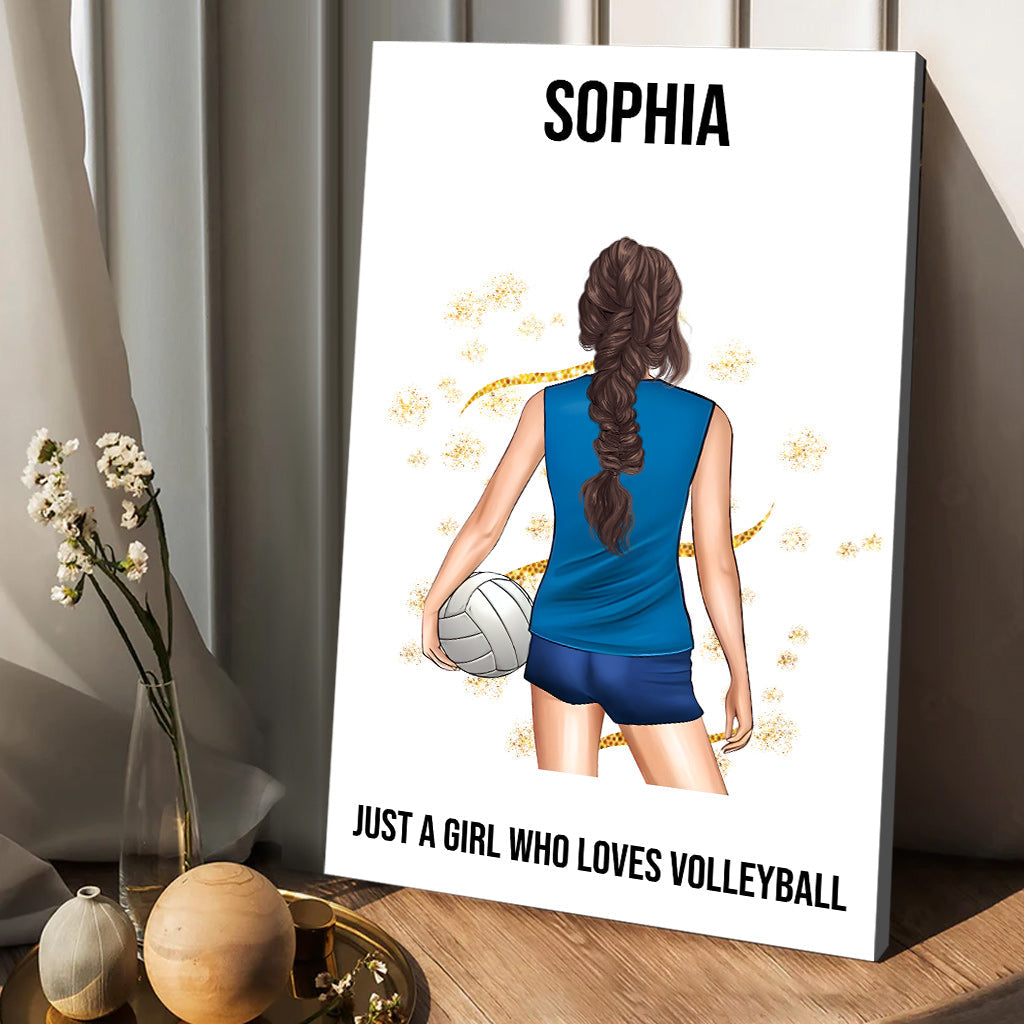 Just A Girl Who Loves Volleyball - Personalized Volleyball Canvas And Poster