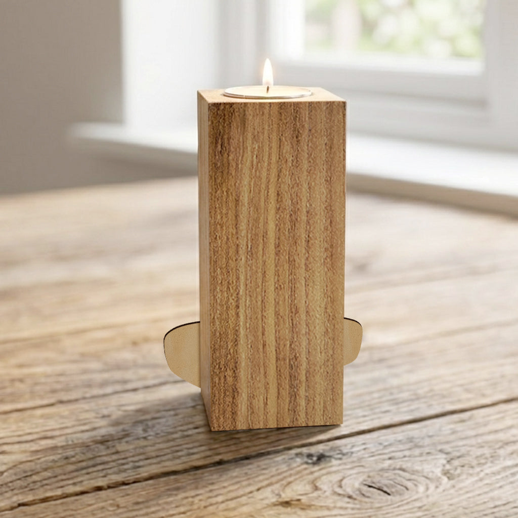 Believe - Personalized Christian Custom Shape Wooden Candle Holder